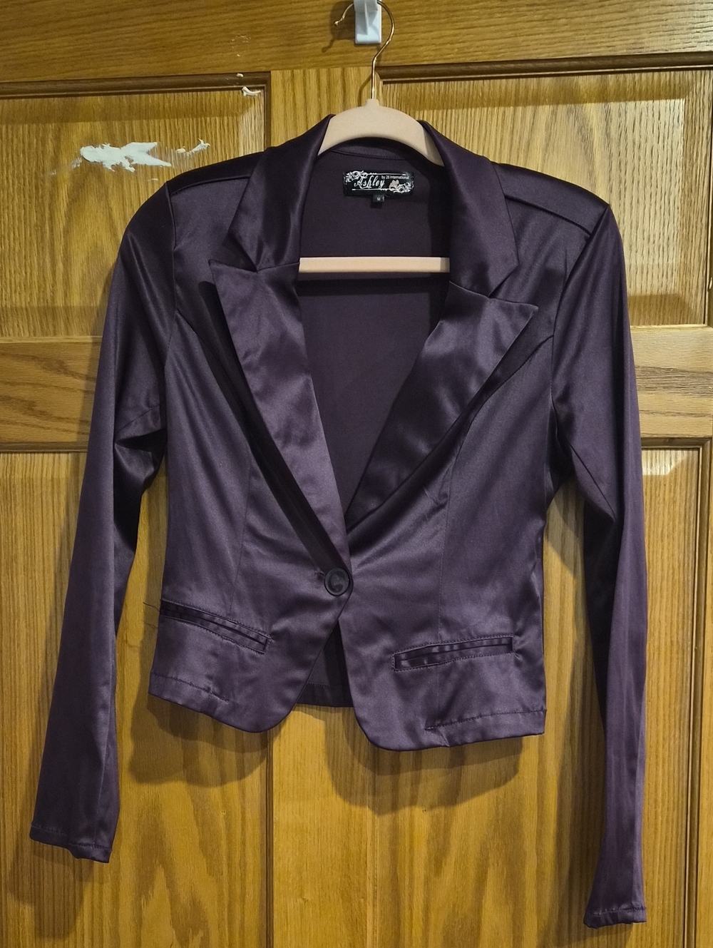 Ashley By 26 International Satin Plum Blazer